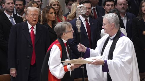 At inaugural prayer service, bishop pleads for Trump to 'have mercy' on LGBTQ+ people and migrants