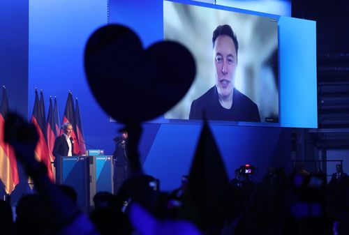 Elon Musk speaks at Germany's AfD campaign launch as thousands protest the far-right party