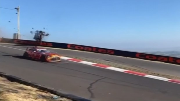 Fan vision captures moments $500k Mercedes nearly clears wall in horrifying Bathurst 12-hour crash