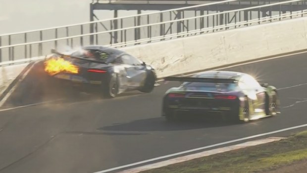 Fan vision captures moments $500k Mercedes nearly clears wall in horrifying Bathurst 12-hour crash