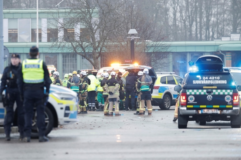 Swedish royals and PM join mourners at scene of school shooting