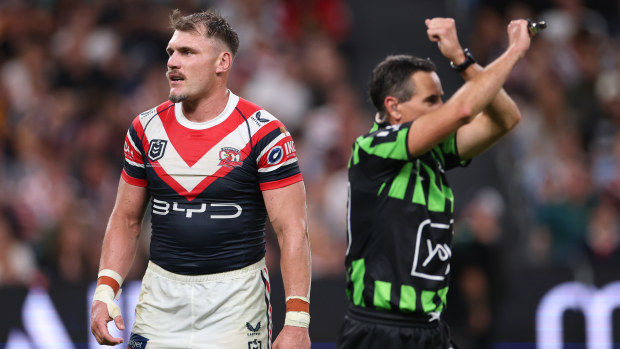 'That's just fair play': Andrew Johns up in arms after Angus Crichton penalised for late tackle