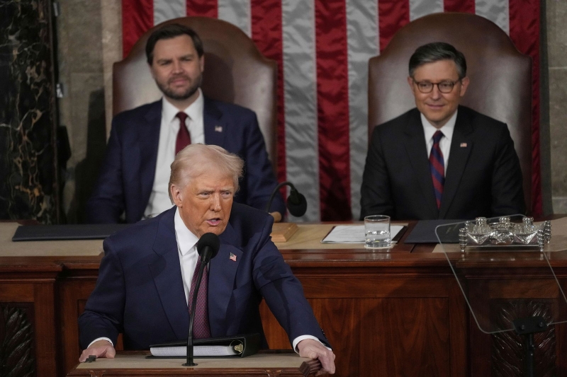 Donald Trump speech live: US president declares 'we're just getting started' as congressman evicted, others walk out