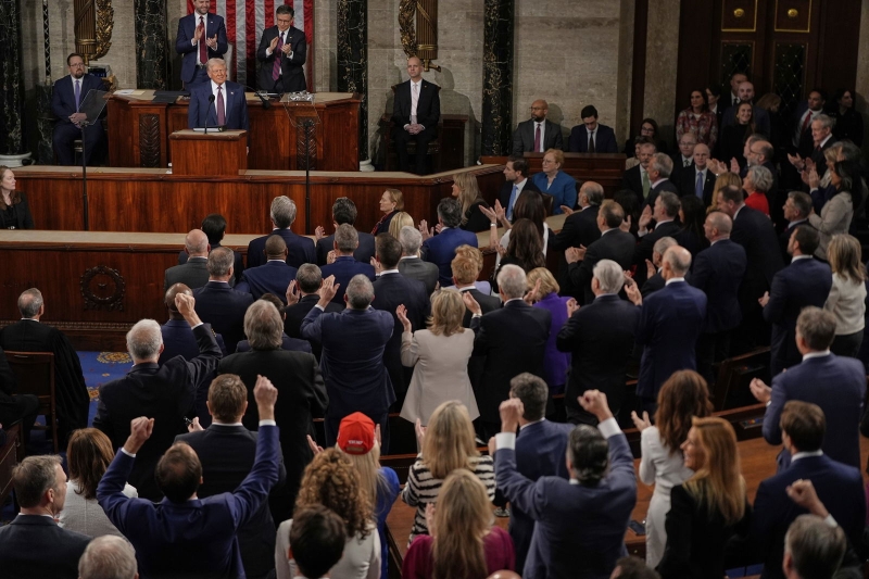 Donald Trump speech live: US president declares 'we're just getting started' as congressman evicted, others walk out