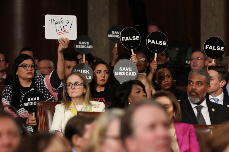 Donald Trump speech live: US president declares 'we're just getting started' as congressman evicted, others walk out