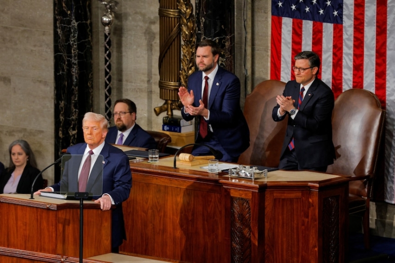 While Democrats yelled and held protest signs, Trump's real obstacles sat quietly in the chamber