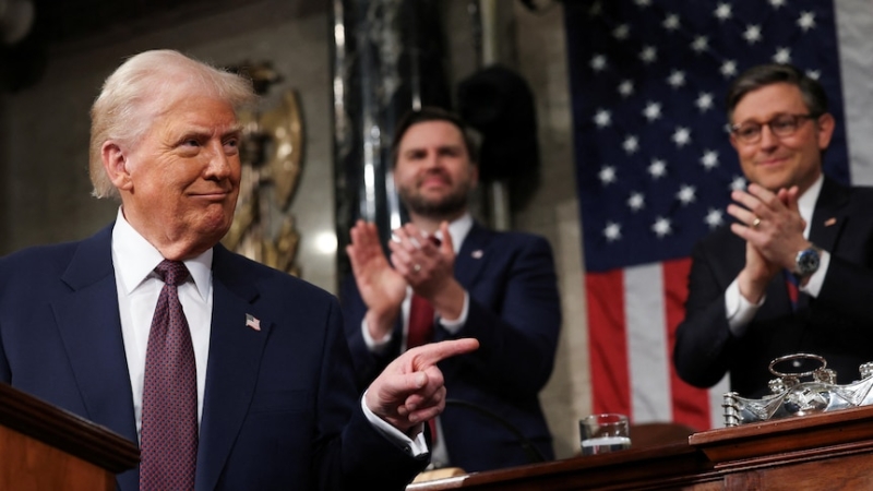 While Democrats yelled and held protest signs, Trump's real obstacles sat quietly in the chamber