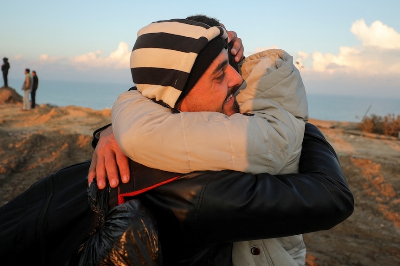 In pictures: Emotional scenes as Palestinians head home to northern Gaza amid ceasefire